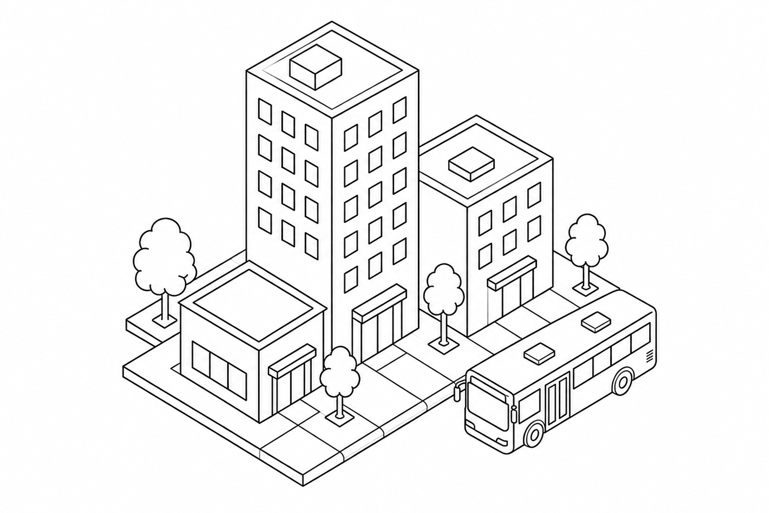 安定したグループ企業をイメージしたイラスト